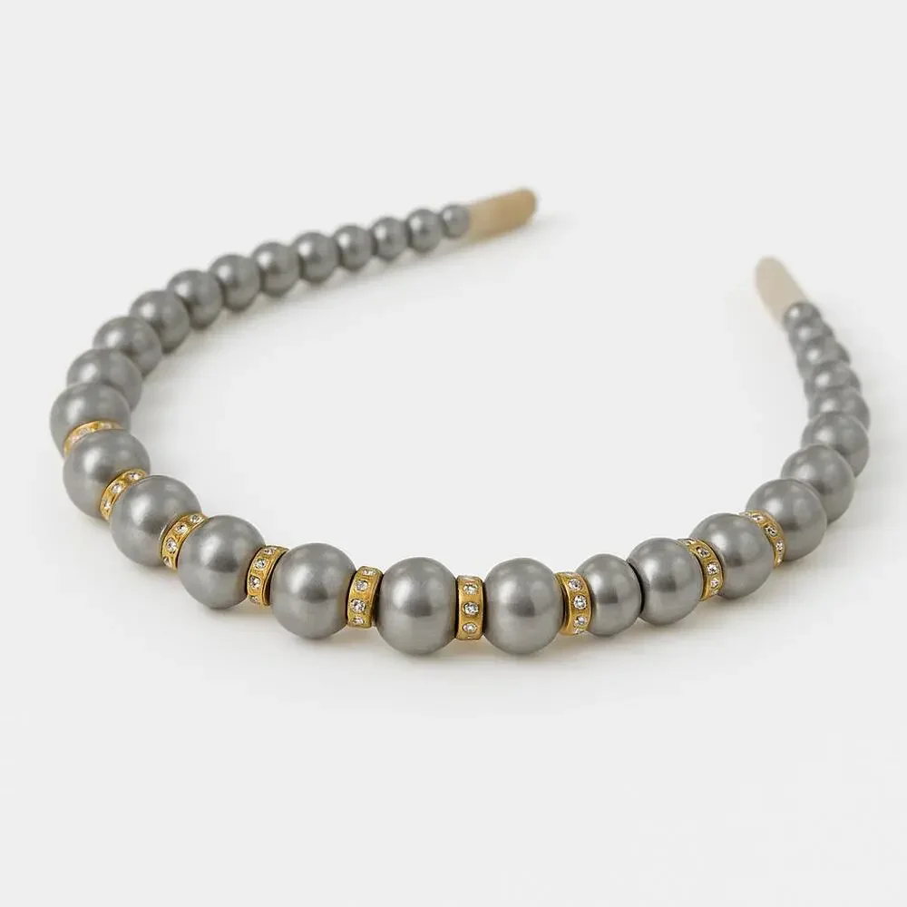 Princess Above All Faux Pearl and Rhinestone Hair Headband Accessories